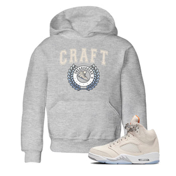 Air Jordan 5 Craft Sneaker Match Tees Sneaker Letter Sneaker Tees Air Jordan 5 Craft Shirt Kids Shirts Heather Grey 1
