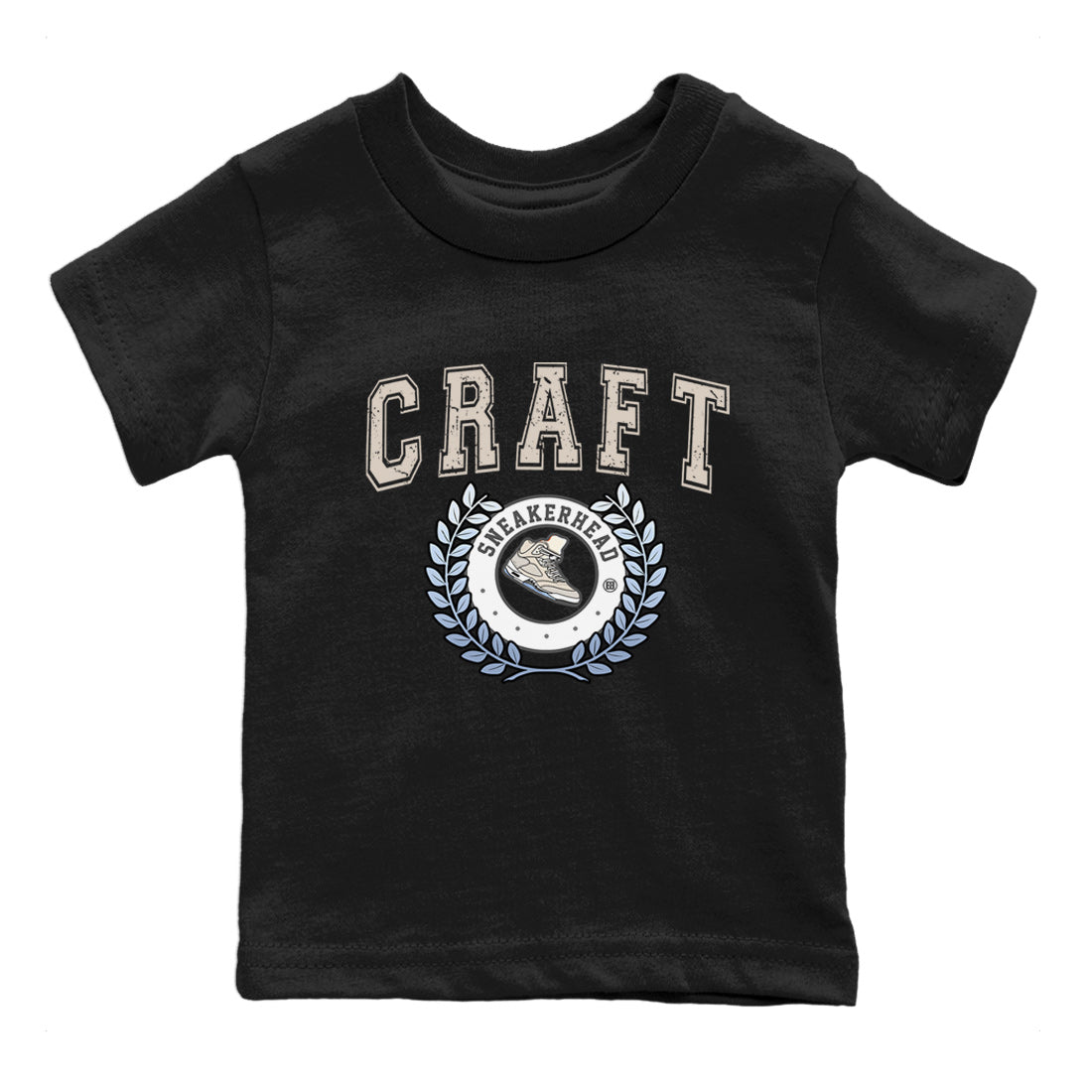 Air Jordan 5 Craft Sneaker Match Tees Sneaker Letter Sneaker Tees Air Jordan 5 Craft Shirt Kids Shirts Black 2