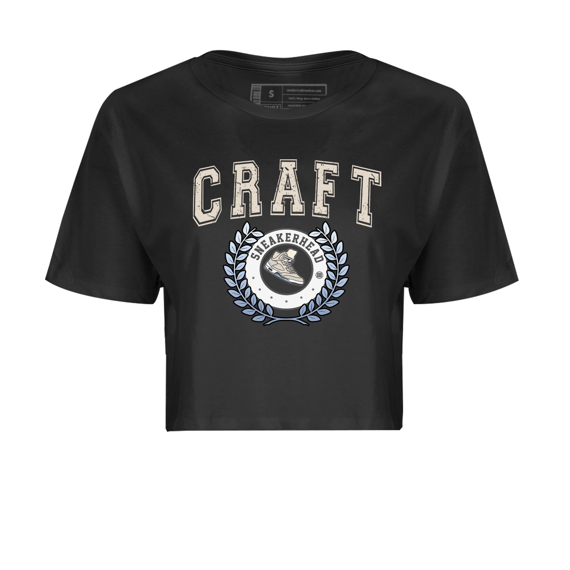 Air Jordan 5 Craft Sneaker Match Tees Sneaker Letter Sneaker Tees Air Jordan 5 Craft Shirt Women's Shirts Black 2