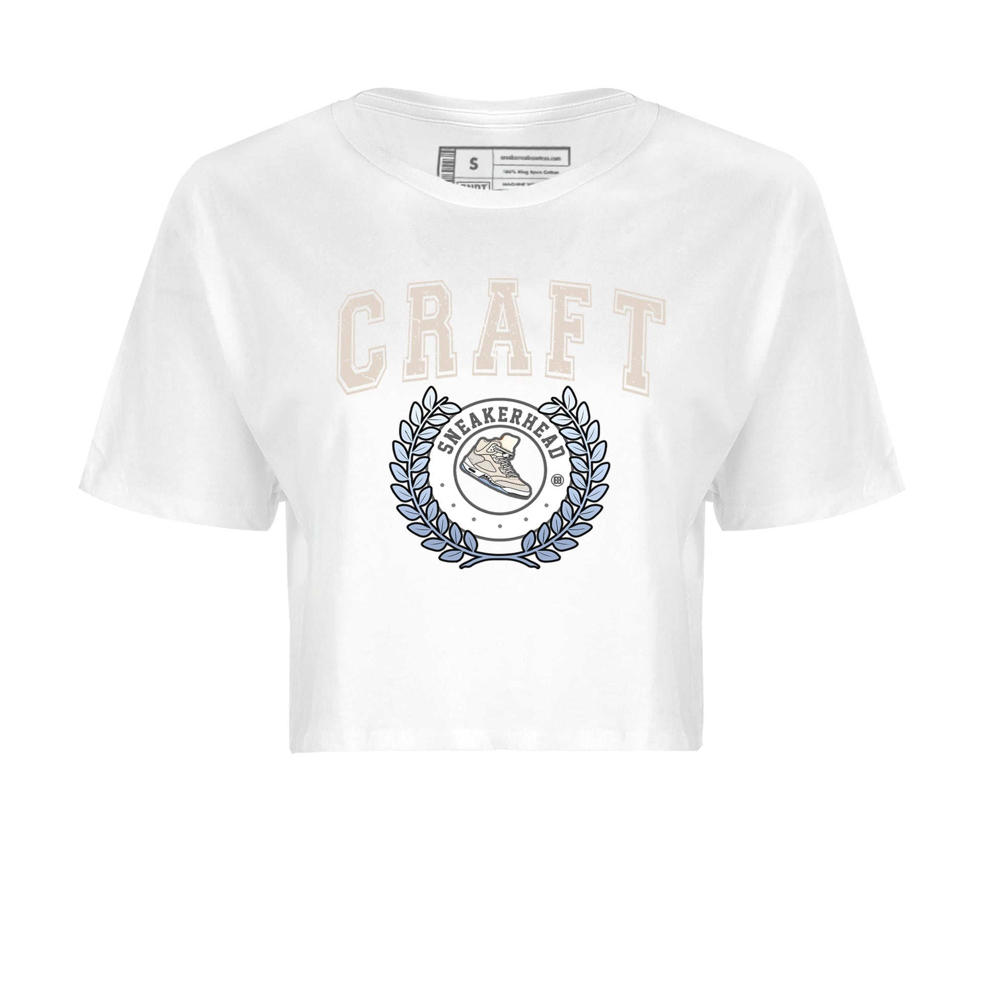 Air Jordan 5 Craft Sneaker Match Tees Sneaker Letter Sneaker Tees Air Jordan 5 Craft Shirt Women's Shirts White 2