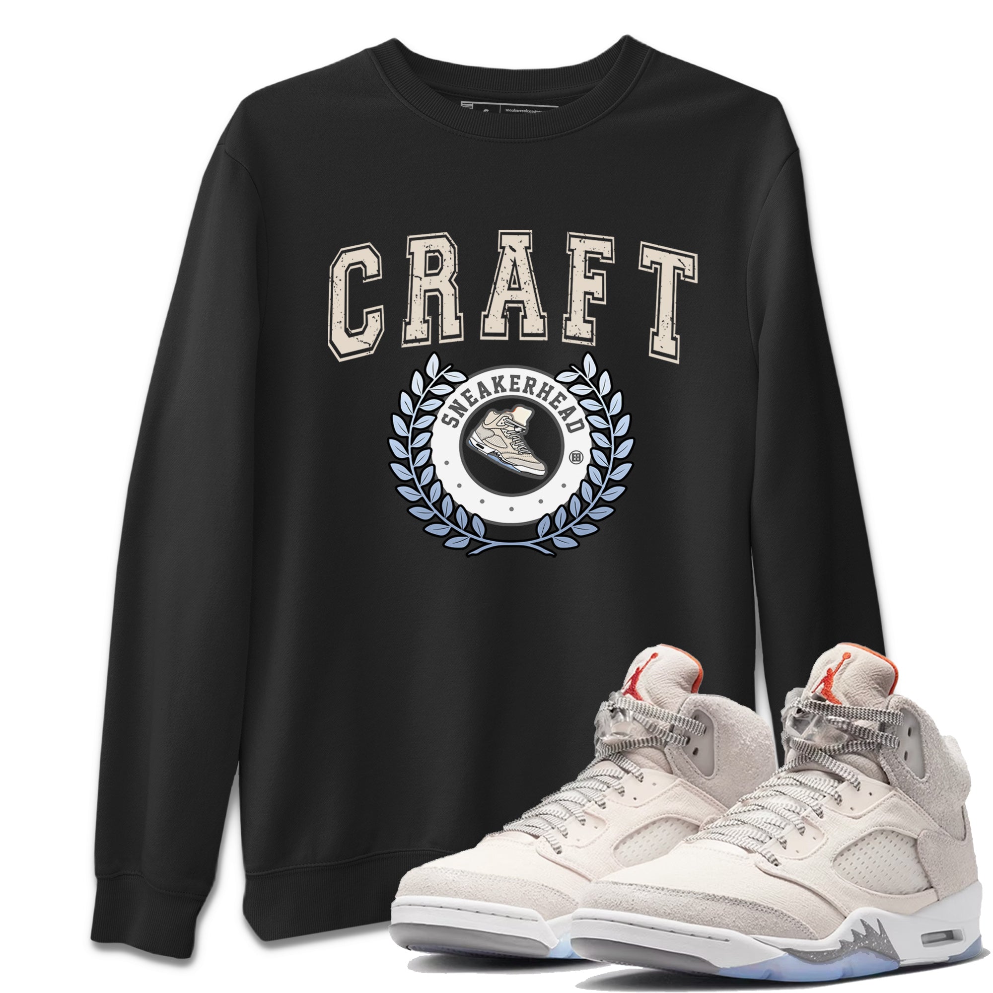 Air Jordan 5 Craft Sneaker Match Tees Sneaker Letter Sneaker Tees Air Jordan 5 Craft Shirt Unisex Shirts Black 1