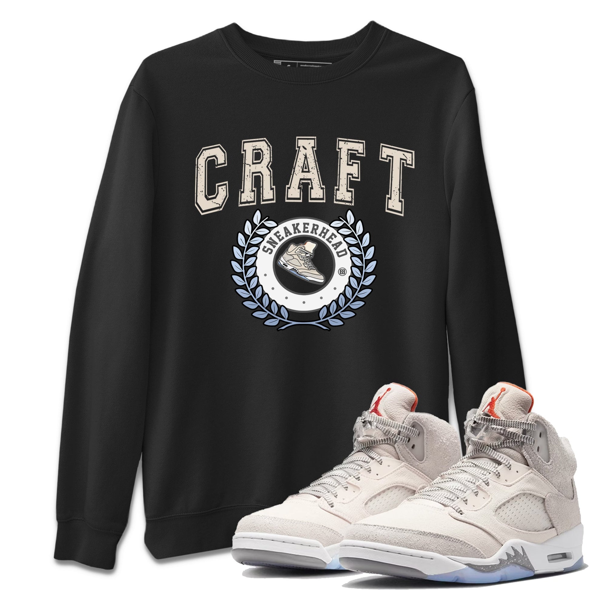 Air Jordan 5 Craft Sneaker Match Tees Sneaker Letter Sneaker Tees Air Jordan 5 Craft Shirt Unisex Shirts Black 1