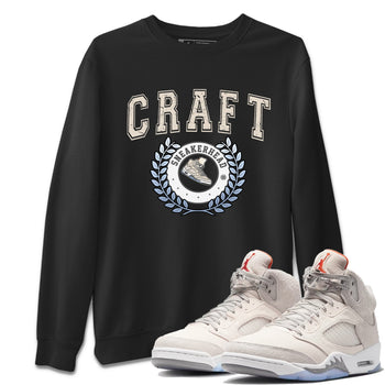 Air Jordan 5 Craft Sneaker Match Tees Sneaker Letter Sneaker Tees Air Jordan 5 Craft Shirt Unisex Shirts Black 1