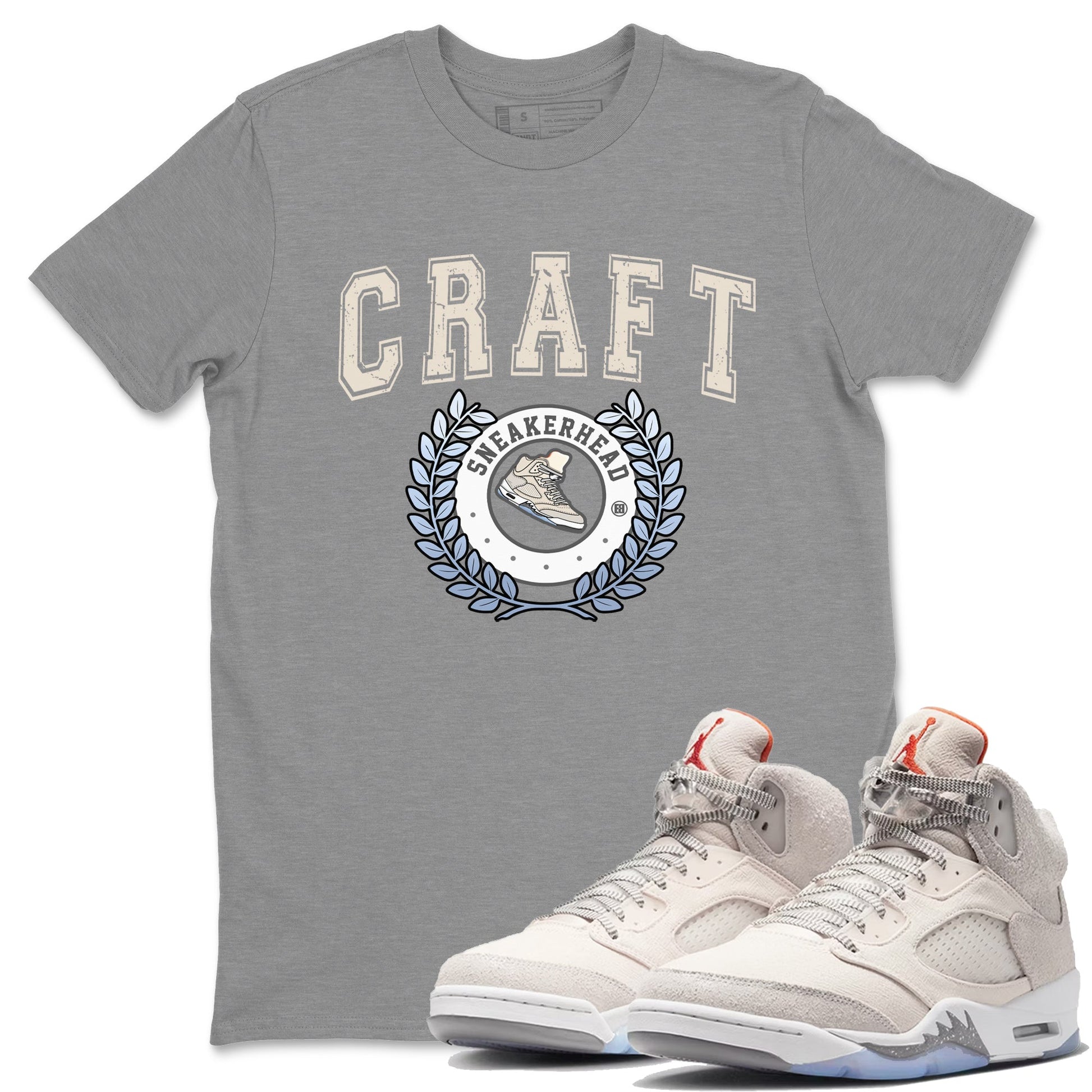 Air Jordan 5 Craft Sneaker Letter Crew Neck Sneaker Tees Air Jordan 5 Craft Sneaker T-Shirts Size Chart