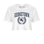 Air Jordan 5 Retro Midnight Navy shirt to match jordans Sneaker Letter sneaker tees AJ5 Georgetown SNRT Sneaker Release Tees White 2 Crop T-Shirt