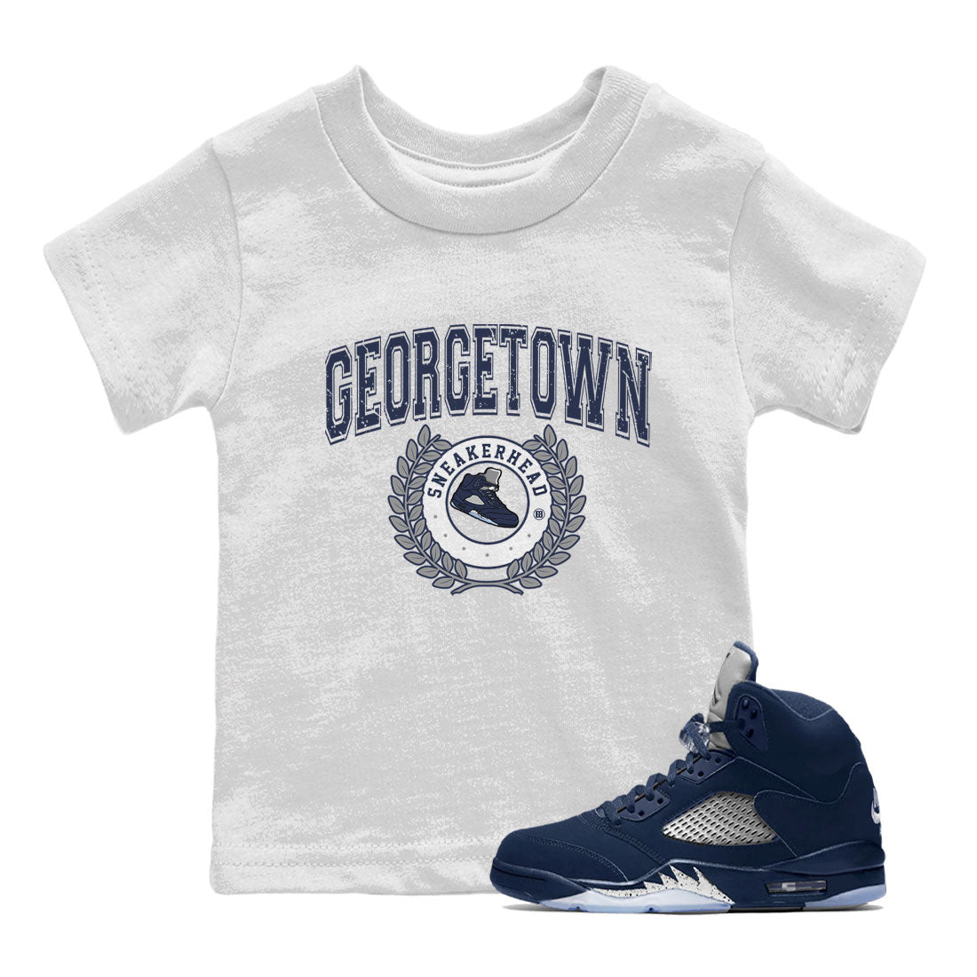 Air Jordan 5 Retro Midnight Navy shirt to match jordans Sneaker Letter sneaker tees AJ5 Georgetown SNRT Sneaker Release Tees Baby Toddler White 1 T-Shirt