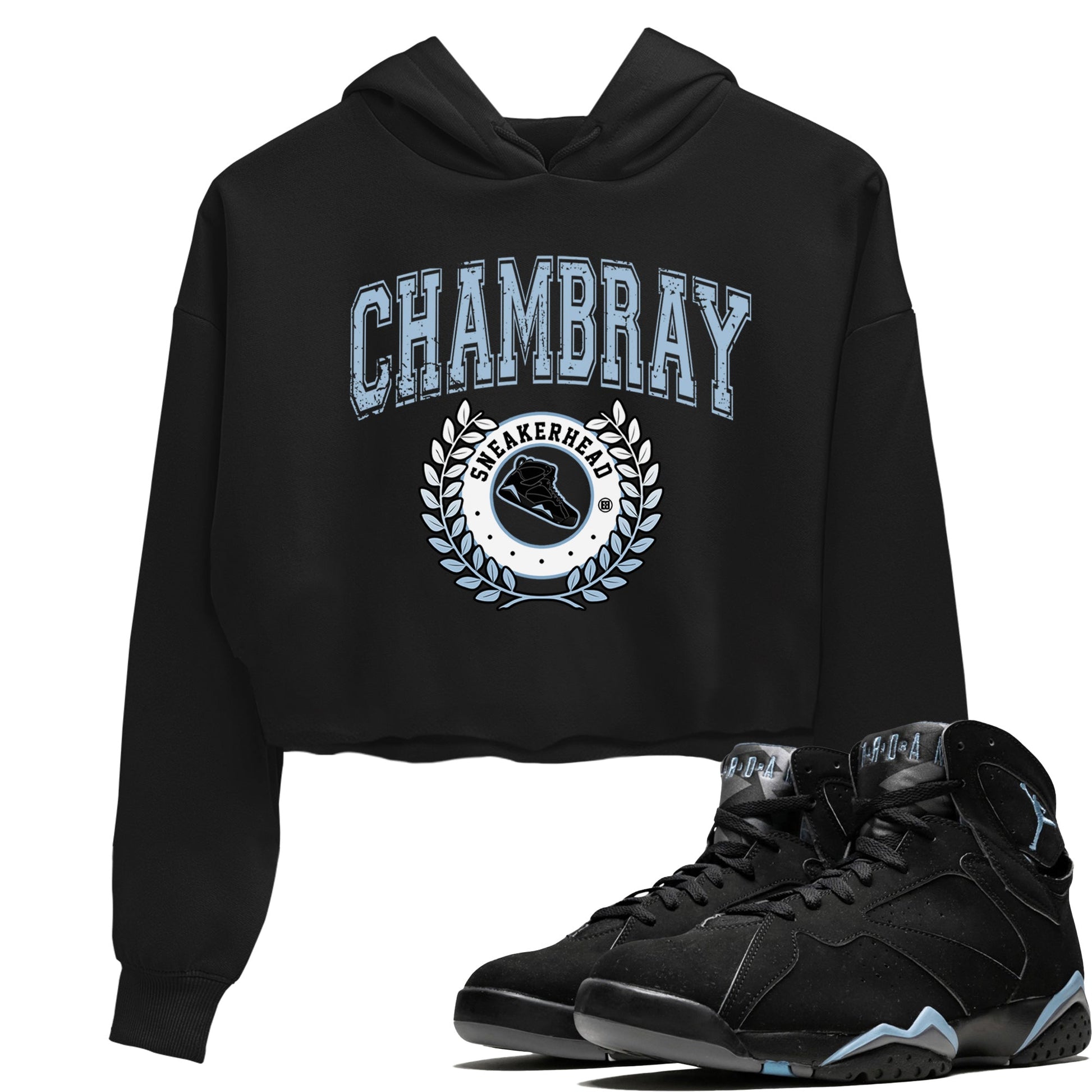 Air Jordan 7 Chambray Sneaker Match Tees Sneaker Letter Sneaker Tees AJ7 Chambray Sneaker Release Tees Women's Shirts Black 1