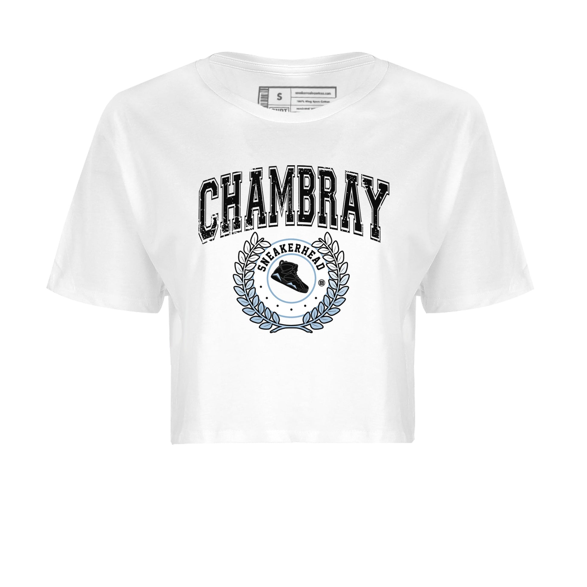 Air Jordan 7 Chambray Sneaker Match Tees Sneaker Letter Sneaker Tees AJ7 Chambray Sneaker Release Tees Women's Shirts White 2