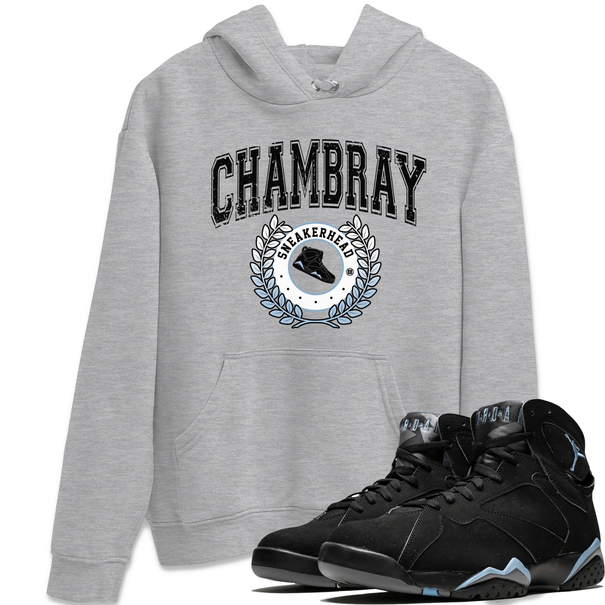 Air Jordan 7 Chambray Sneaker Match Tees Sneaker Letter Sneaker Tees AJ7 Chambray Sneaker Release Tees Unisex Shirts Heather Grey 1