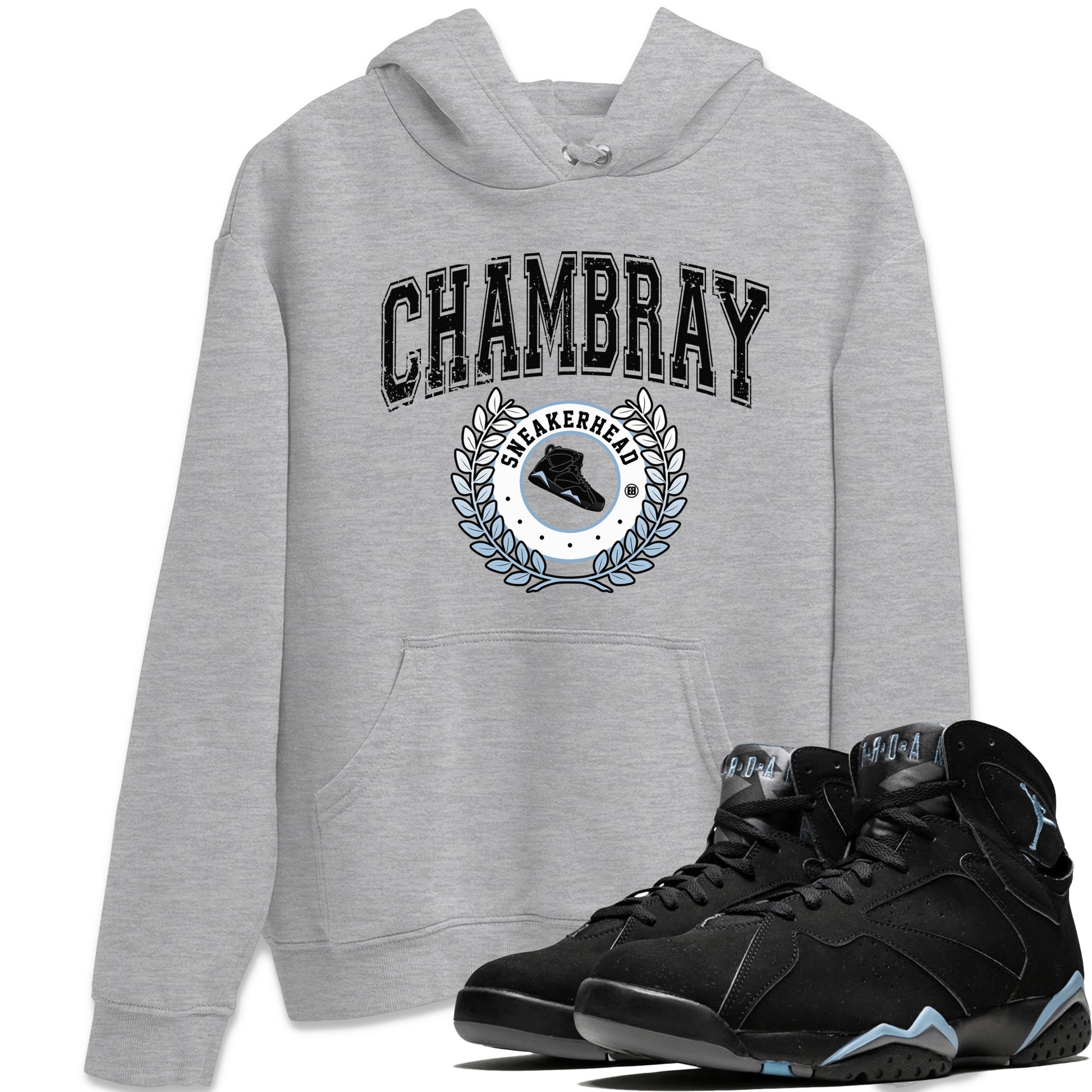 Air Jordan 7 Chambray Sneaker Match Tees Sneaker Letter Sneaker Tees AJ7 Chambray Sneaker Release Tees Unisex Shirts Heather Grey 1