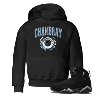 Air Jordan 7 Chambray Sneaker Match Tees Sneaker Letter Sneaker Tees AJ7 Chambray Sneaker Release Tees Kids Shirts Black 1