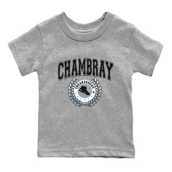 Air Jordan 7 Chambray Sneaker Match Tees Sneaker Letter Sneaker Tees AJ7 Chambray Sneaker Release Tees Kids Shirts Heather Grey 2