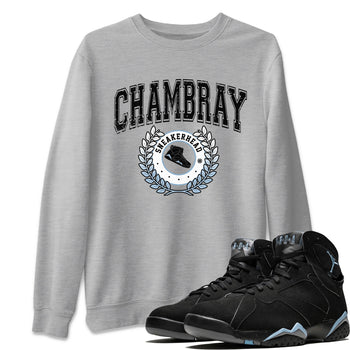 Air Jordan 7 Chambray Sneaker Match Tees Sneaker Letter Sneaker Tees AJ7 Chambray Sneaker Release Tees Unisex Shirts Heather Grey 1