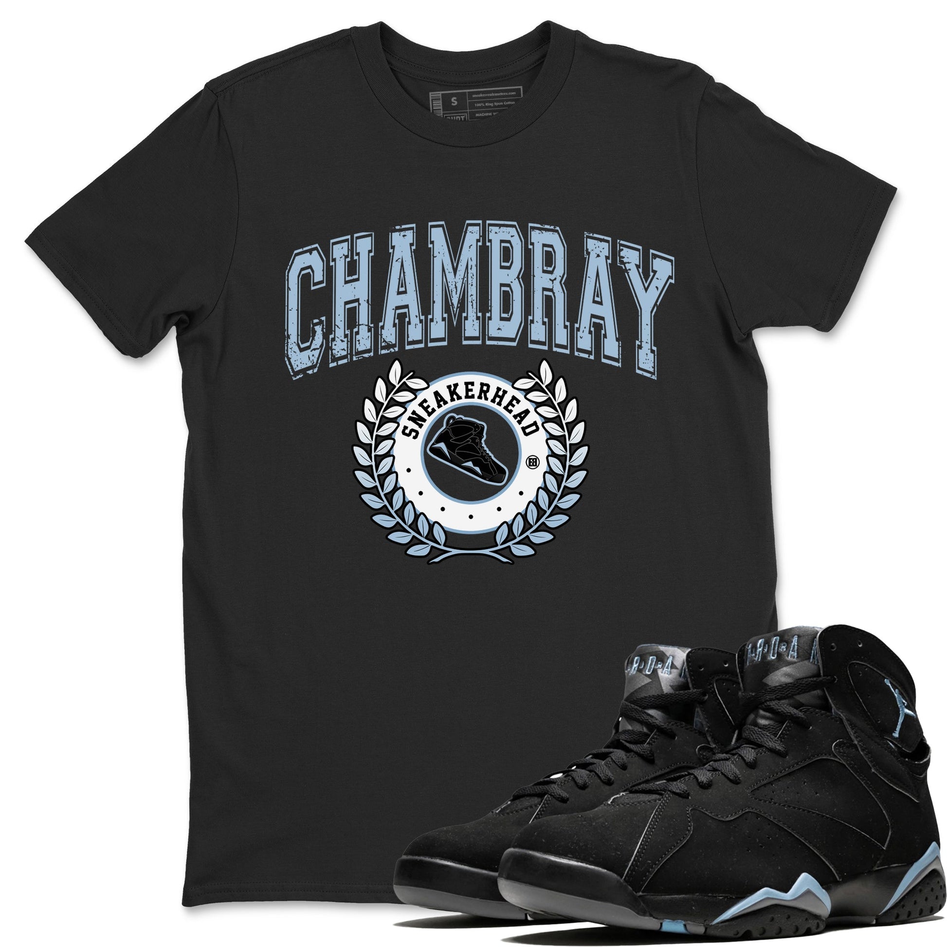 Air Jordan 7 Chambray Sneaker Match Tees Sneaker Letter Sneaker Tees AJ7 Chambray Sneaker Release Tees Unisex Shirts Black 1