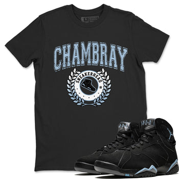 Air Jordan 7 Chambray Sneaker Match Tees Sneaker Letter Sneaker Tees AJ7 Chambray Sneaker Release Tees Unisex Shirts Black 1