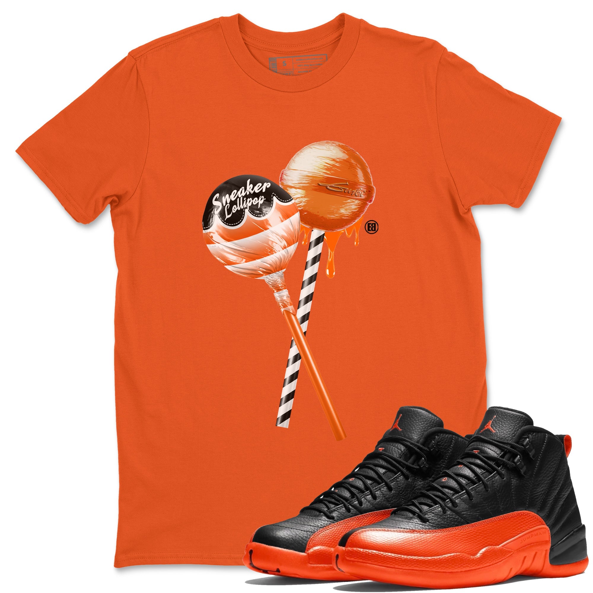Air Jordan 12 Brilliant Orange Sneaker Lollipops Crew Neck Sneaker Tees Air Jordan 12 Brilliant Orange Sneaker T-Shirts Washing and Care Tip