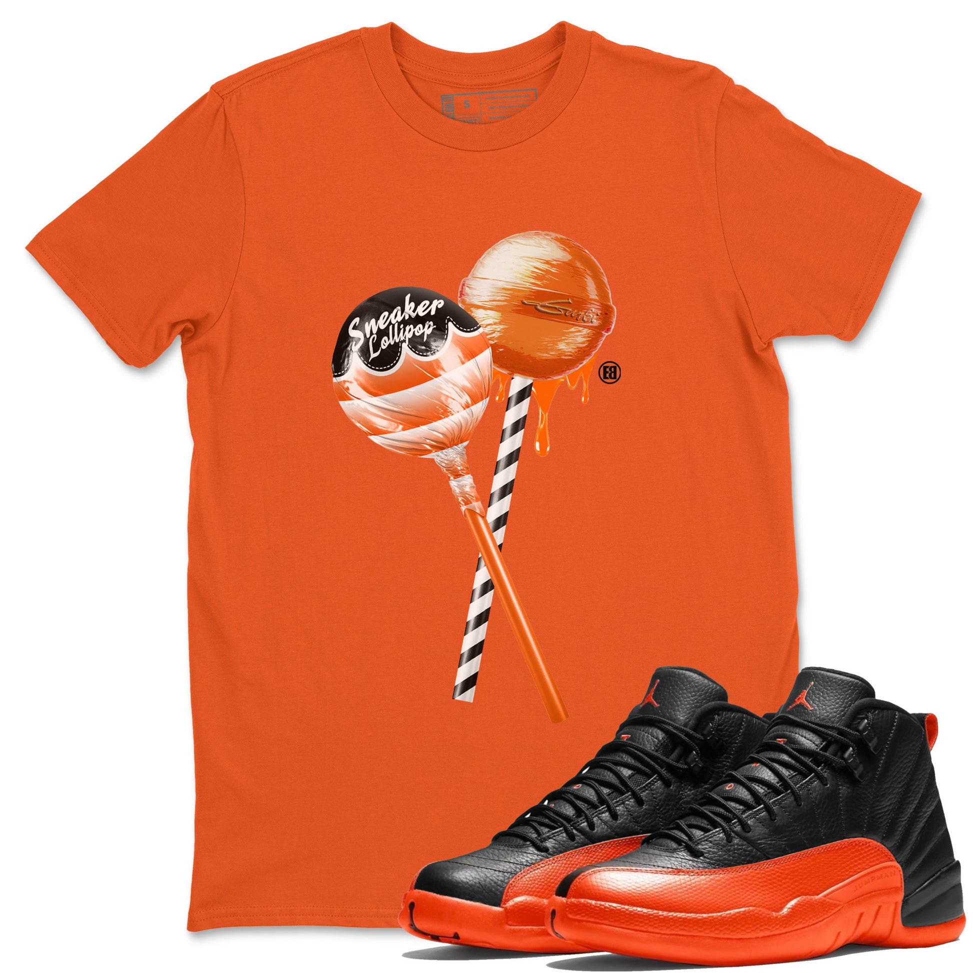 Air Jordan 12 Brilliant Orange Sneaker Lollipops Crew Neck Sneaker Tees Air Jordan 12 Brilliant Orange Sneaker T-Shirts Washing and Care Tip