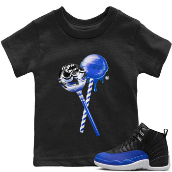 Jordan 12 Hyper Royal Sneaker Match Tees Sneaker Lollipops Sneaker Tees Jordan 12 Hyper Royal Sneaker Release Tees Kids Shirts