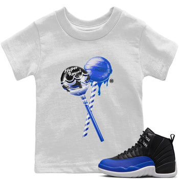 Jordan 12 Hyper Royal Sneaker Match Tees Sneaker Lollipops Sneaker Tees Jordan 12 Hyper Royal Sneaker Release Tees Kids Shirts