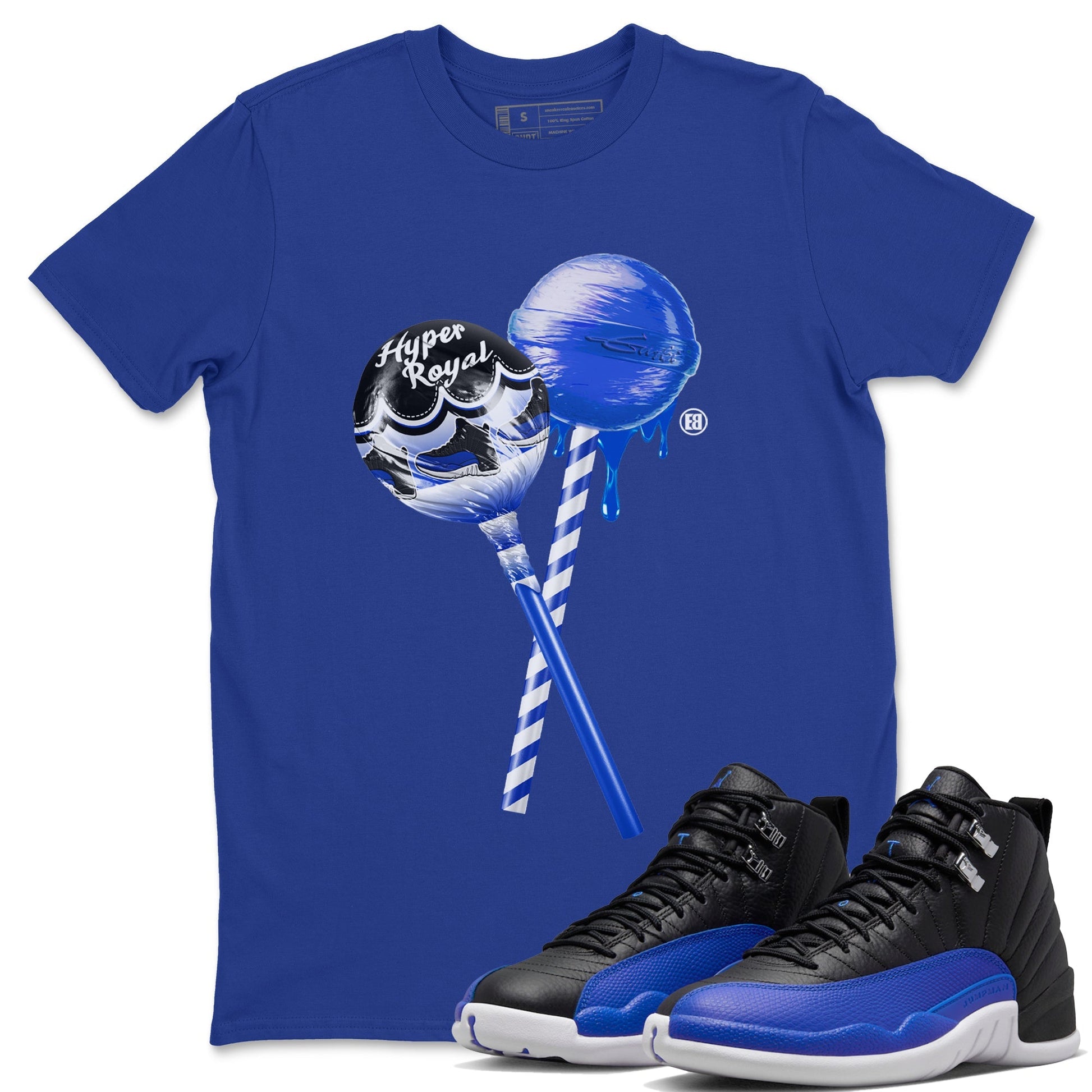 Jordan 12 Hyper Royal Sneaker Match Tees Sneaker Lollipops Sneaker Tees Jordan 12 Hyper Royal Sneaker Release Tees Unisex Shirts