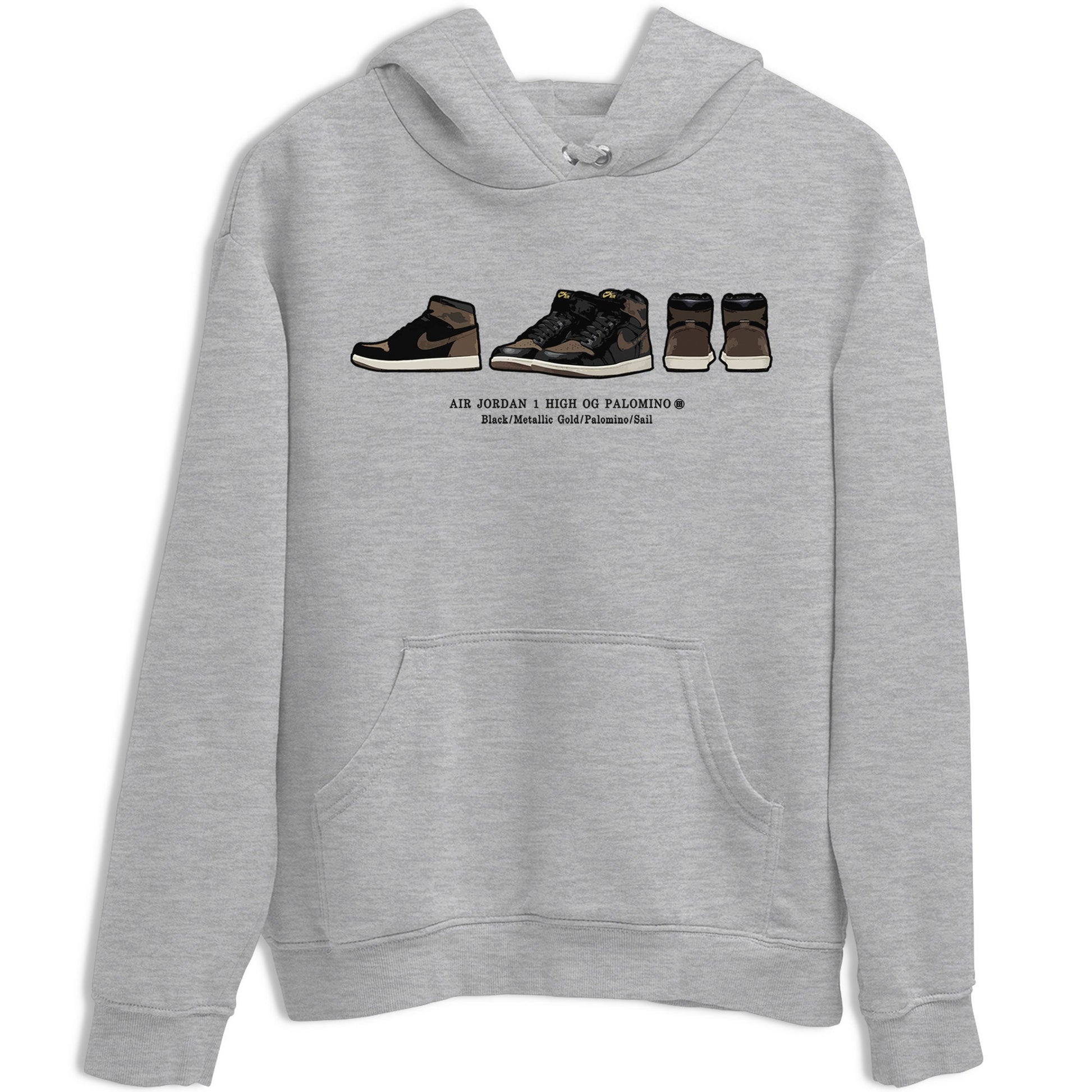 Air Jordan 1 Palomino shirt to match jordans Sneaker Prelude sneaker tees Crew Neck Jordan 1 Retro High OG Palomino SNRT Sneaker Release Tees Unisex Casual Shirts Heather Grey 2 T-Shirt