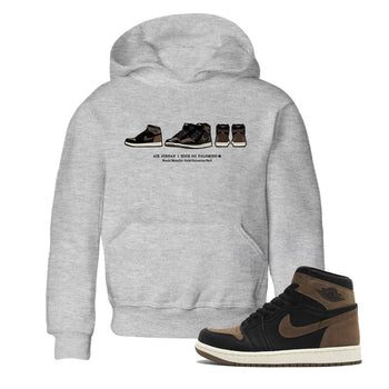 Air Jordan 1 Palomino shirt to match jordans Sneaker Prelude sneaker tees Crew Neck Jordan 1 Retro High OG Palomino SNRT Sneaker Release Tees Baby Toddler Heather Grey 1 T-Shirt