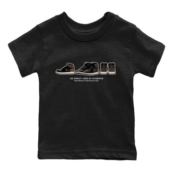 Air Jordan 1 Palomino shirt to match jordans Sneaker Prelude sneaker tees Crew Neck Jordan 1 Retro High OG Palomino SNRT Sneaker Release Tees Baby Toddler Black 2 T-Shirt