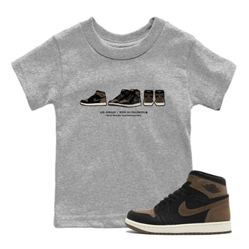 Air Jordan 1 Palomino shirt to match jordans Sneaker Prelude sneaker tees Crew Neck Jordan 1 Retro High OG Palomino SNRT Sneaker Release Tees Baby Toddler Heather Grey 1 T-Shirt