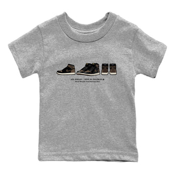 Air Jordan 1 Palomino shirt to match jordans Sneaker Prelude sneaker tees Crew Neck Jordan 1 Retro High OG Palomino SNRT Sneaker Release Tees Baby Toddler Heather Grey 2 T-Shirt