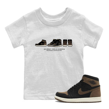 Air Jordan 1 Palomino shirt to match jordans Sneaker Prelude sneaker tees Crew Neck Jordan 1 Retro High OG Palomino SNRT Sneaker Release Tees Baby Toddler White 1 T-Shirt