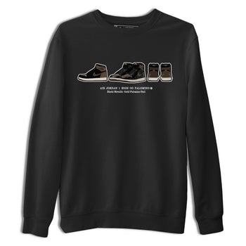 Air Jordan 1 Palomino shirt to match jordans Sneaker Prelude sneaker tees Crew Neck Jordan 1 Retro High OG Palomino SNRT Sneaker Release Tees Unisex Casual Shirts Black 2 T-Shirt