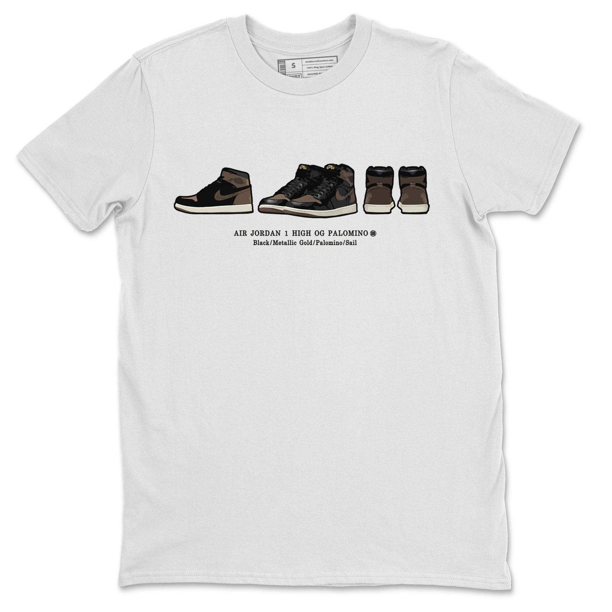 Air Jordan 1 Palomino shirt to match jordans Sneaker Prelude sneaker tees Crew Neck Jordan 1 Retro High OG Palomino SNRT Sneaker Release Tees Unisex Casual Shirts White 2 T-Shirt