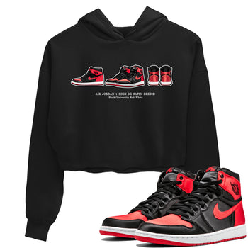 Air Jordan 1 Satin Bred Sneaker Match Tees Sneaker Prelude Sneaker Tees Air Jordan 1 Satin Bred SNRT Sneaker Release Tees Women's Shirts Black 1