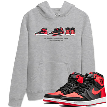 Air Jordan 1 Satin Bred Sneaker Match Tees Sneaker Prelude Sneaker Tees Air Jordan 1 Satin Bred SNRT Sneaker Release Tees Short Sleeve T-Shirt Heather Grey 1