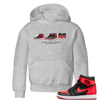Air Jordan 1 Satin Bred Sneaker Match Tees Sneaker Prelude Sneaker Tees Air Jordan 1 Satin Bred SNRT Sneaker Release Tees Kids, Youth, Baby Clothing Heather Grey 1