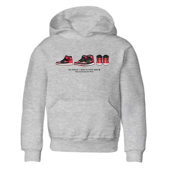 Air Jordan 1 Satin Bred Sneaker Match Tees Sneaker Prelude Sneaker Tees Air Jordan 1 Satin Bred SNRT Sneaker Release Tees Kids, Youth, Baby Clothing Heather Grey 2