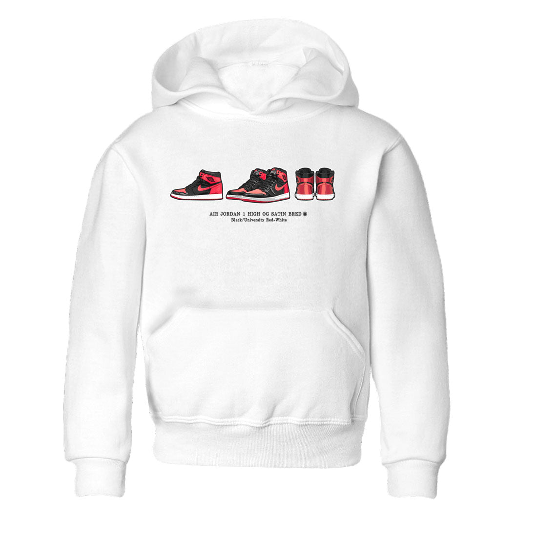 Air Jordan 1 Satin Bred Sneaker Match Tees Sneaker Prelude Sneaker Tees Air Jordan 1 Satin Bred SNRT Sneaker Release Tees Kids, Youth, Baby Clothing White 2