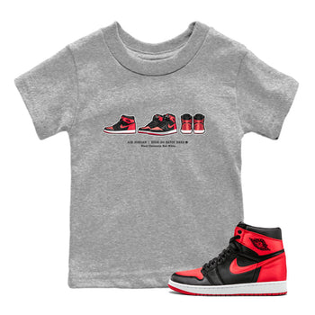 Air Jordan 1 Satin Bred Sneaker Match Tees Sneaker Prelude Sneaker Tees Air Jordan 1 Satin Bred SNRT Sneaker Release Tees Kids, Youth, Baby Clothing Heather Grey 1
