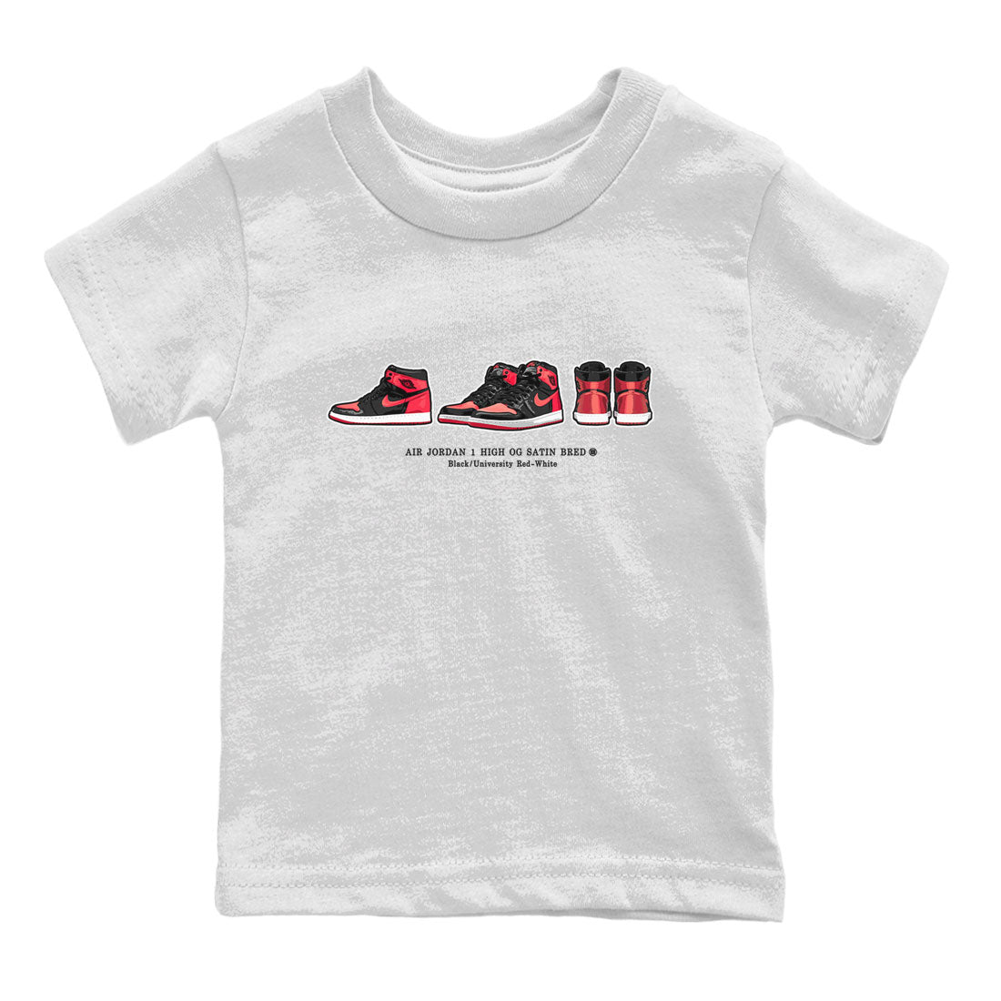 Air Jordan 1 Satin Bred Sneaker Match Tees Sneaker Prelude Sneaker Tees Air Jordan 1 Satin Bred SNRT Sneaker Release Tees Kids, Youth, Baby Clothing White 2