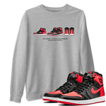 Air Jordan 1 Satin Bred Sneaker Match Tees Sneaker Prelude Sneaker Tees Air Jordan 1 Satin Bred SNRT Sneaker Release Tees Short Sleeve T-Shirt Heather Grey 1