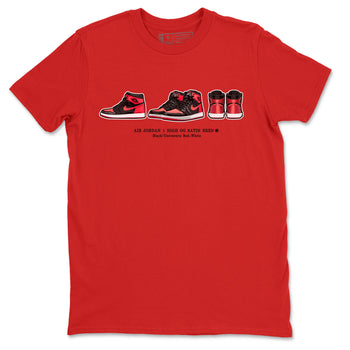 Air Jordan 1 Satin Bred Sneaker Match Tees Sneaker Prelude Sneaker Tees Air Jordan 1 Satin Bred SNRT Sneaker Release Tees Short Sleeve T-Shirt Red 2
