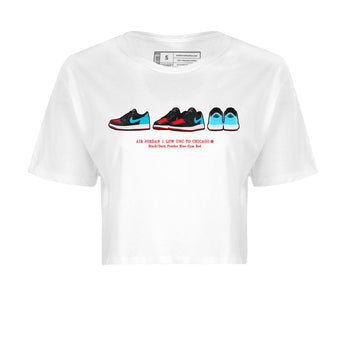 Air Jordan 1 UNC to Chicago Sneaker Match Tees Sneaker Prelude Sneaker Tees Jordan 1 Low OG WMNS UNC to Chicago SNRT Sneaker Release Tees Women's Shirts White 2