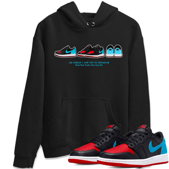Air Jordan 1 UNC to Chicago Sneaker Match Tees Sneaker Prelude Sneaker Tees Jordan 1 Low OG WMNS UNC to Chicago SNRT Sneaker Release Tees Unisex Shirts Black 1