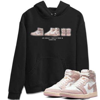 Air Jordan 1 Washed Pink Sneaker Match Tees Sneaker Prelude Sneaker Tees Air Jordan 1 High OG WMNS Washed Pink Sneaker Release Tees Unisex Shirts Black 1