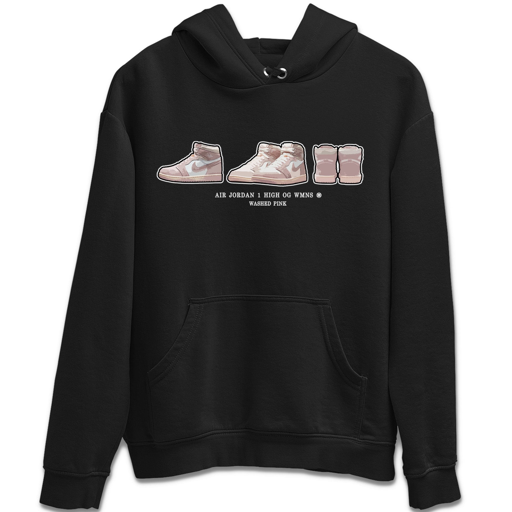 Air Jordan 1 Washed Pink Sneaker Match Tees Sneaker Prelude Sneaker Tees Air Jordan 1 High OG WMNS Washed Pink Sneaker Release Tees Unisex Shirts Black 2
