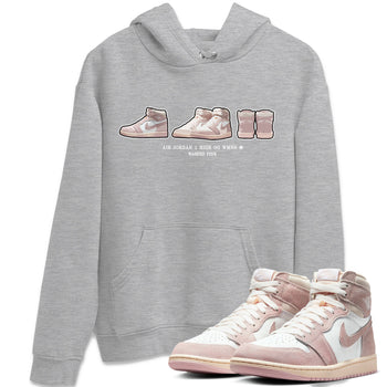 Air Jordan 1 Washed Pink Sneaker Match Tees Sneaker Prelude Sneaker Tees Air Jordan 1 High OG WMNS Washed Pink Sneaker Release Tees Unisex Shirts Heather Grey 1