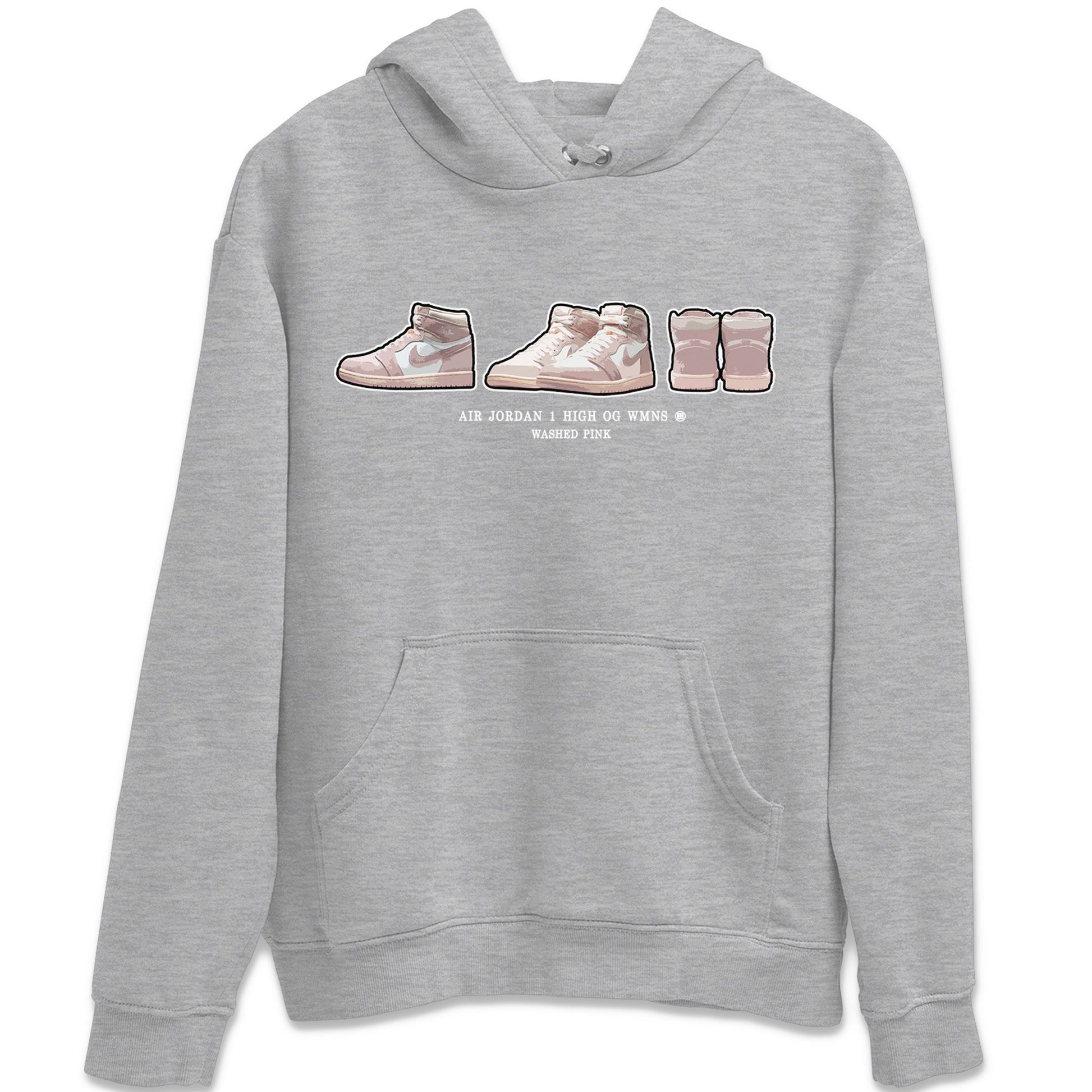 Air Jordan 1 Washed Pink Sneaker Match Tees Sneaker Prelude Sneaker Tees Air Jordan 1 High OG WMNS Washed Pink Sneaker Release Tees Unisex Shirts Heather Grey 2