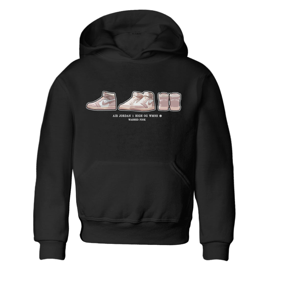 Air Jordan 1 Washed Pink Sneaker Match Tees Sneaker Prelude Sneaker Tees Air Jordan 1 High OG WMNS Washed Pink Sneaker Release Tees Kids Shirts Black 2