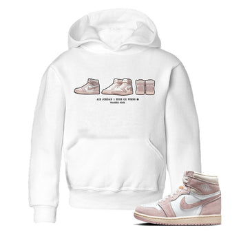 Air Jordan 1 Washed Pink Sneaker Match Tees Sneaker Prelude Sneaker Tees Air Jordan 1 High OG WMNS Washed Pink Sneaker Release Tees Kids Shirts White 1