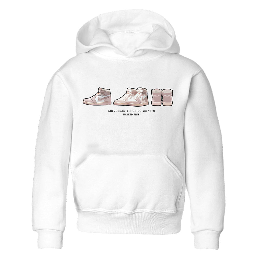 Air Jordan 1 Washed Pink Sneaker Match Tees Sneaker Prelude Sneaker Tees Air Jordan 1 High OG WMNS Washed Pink Sneaker Release Tees Kids Shirts White 2